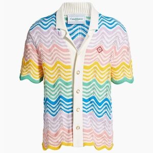 Casablanca Gradient Wave Cotton Camp Shirt